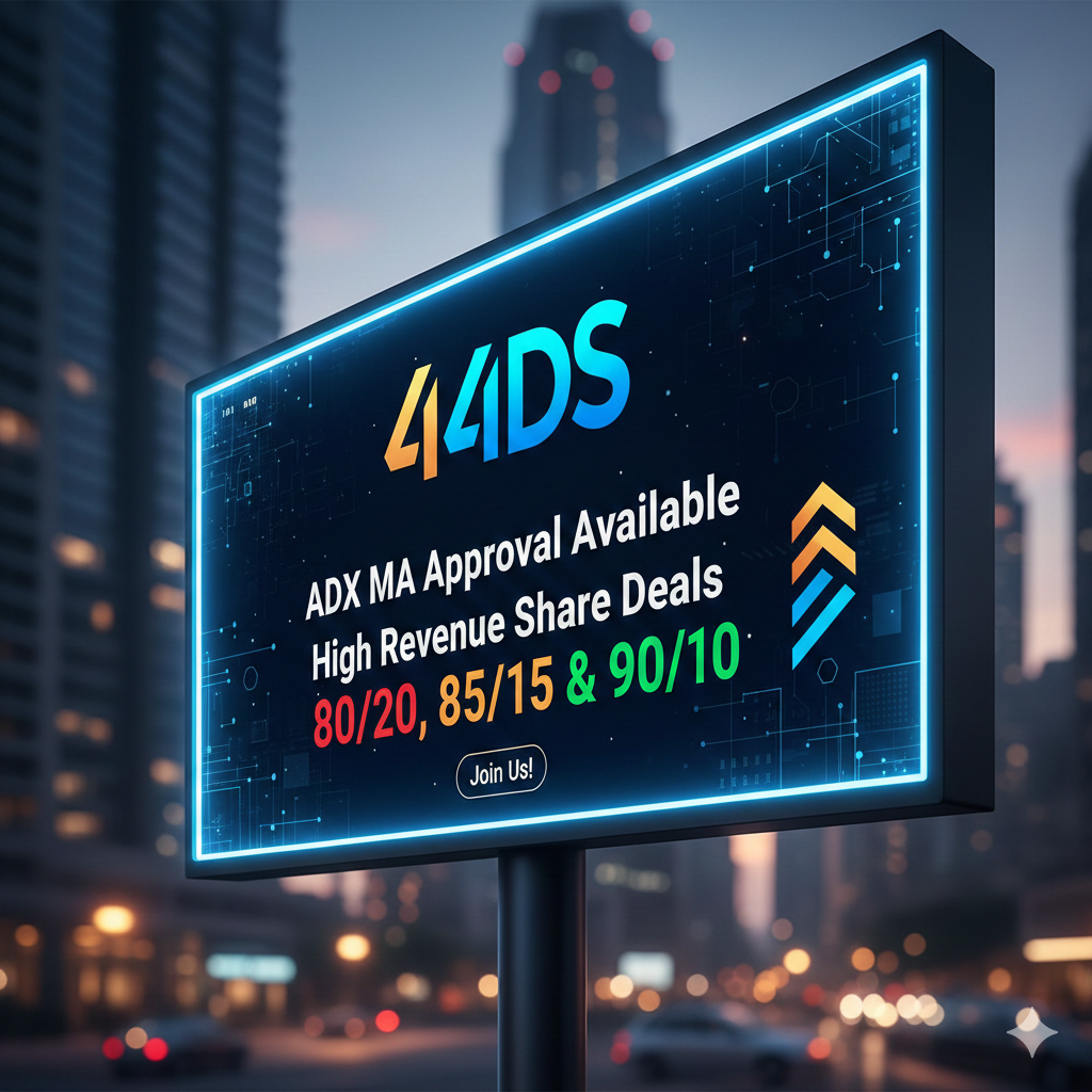 4ADS ADX MA Approval Available – High Revenue Share Deals 80/20, 85/15 & 90/10