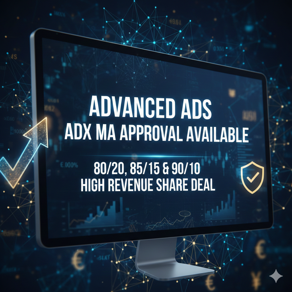 Advanced Ads ADX MA Approval Available | 80/20, 85/15 & 90/10 High Revenue Share Deal