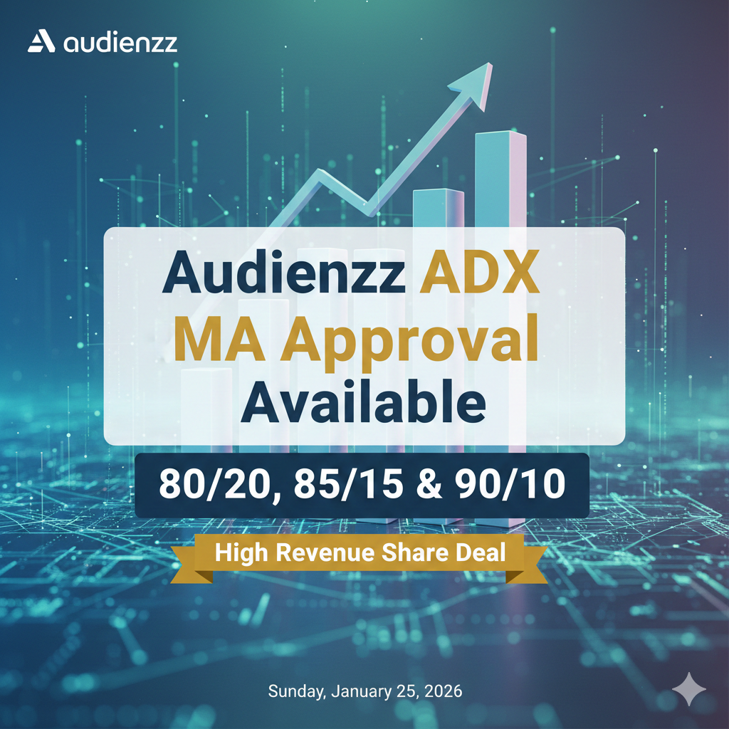 Audienzz ADX MA Approval Available – 80/20, 85/15 & 90/10 High Revenue Share Deal
