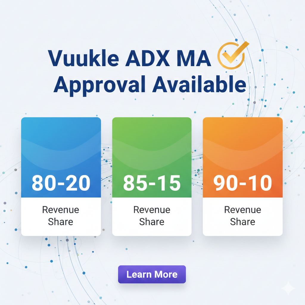 Vuukle ADX MA Approval Available 80-20 | 85-15 | 90-10 Revenue Share